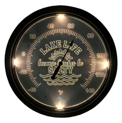 Lake Life Because Bitches Be Salty Indoor/Outdoor Thermometer with LED Lights