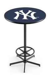 MLB's New York Yankees L216 Black Wrinkle Pub Table
