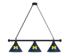 University of Michigan Wolverines Logo 3 Shade Billiard Table Light