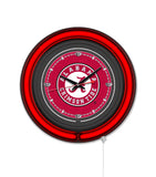 Alabama Crimson Roll Tide Script A Black Case Neon Clock