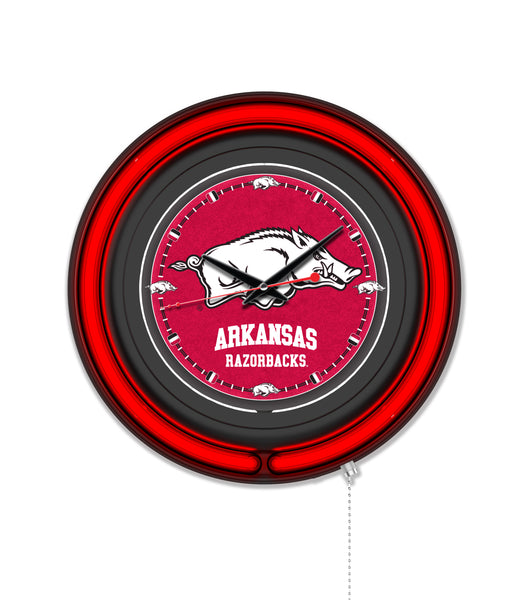 University of Arkansas Black Case Neon Clock