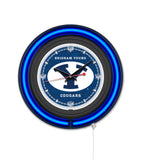 Brigham Young University Black Case Neon Clock