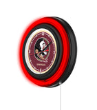 Florida State (Head) Black Case Neon Clock