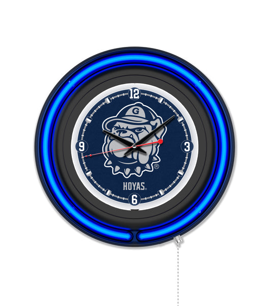 Georgetown University Black Case Neon Clock