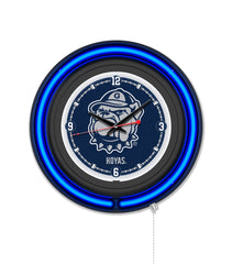 Georgetown University Black Case Neon Clock