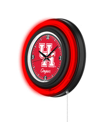 University of Houston Black Case Neon Clock