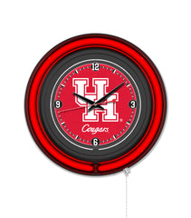 University of Houston Black Case Neon Clock