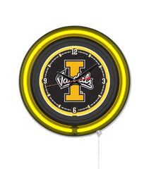 University of Idaho Black Case Neon Clock