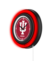 Indiana University Black Case Neon Clock