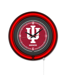Indiana University Black Case Neon Clock
