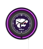 Kansas State University Black Case Neon Clock