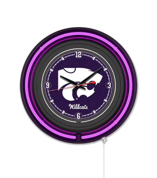 Kansas State University Black Case Neon Clock