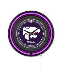 Kansas State University Black Case Neon Clock