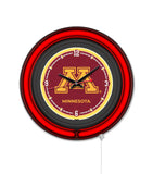 University of Minnesota Black Case Neon Clock
