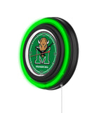 Marshall University Black Case Neon Clock