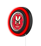 University of Maryland Black Case Neon Clock