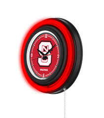 North Carolina State University Black Case Neon Clock
