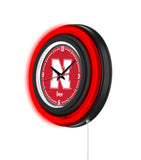 University of Nebraska Black Case Neon Clock