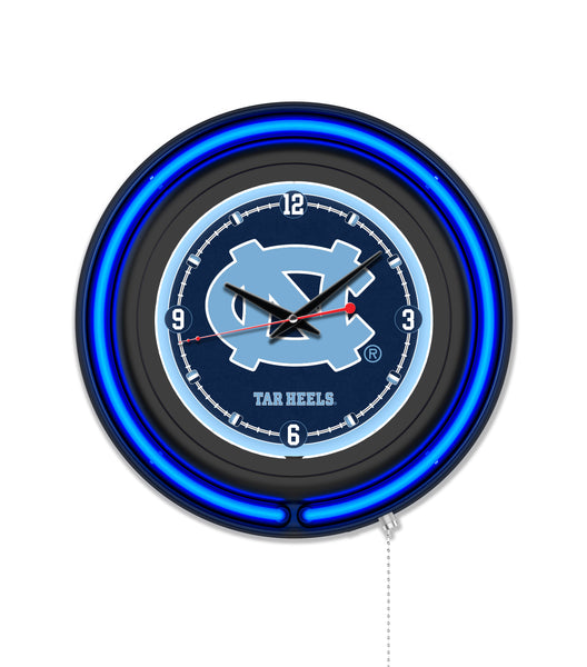 University of North Carolina Black Case Neon Clock