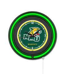 Northern Michigan University Black Case Neon Clock