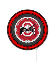 Ohio State University Black Case Neon Clock