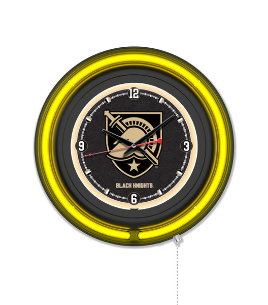 US Military Academy Black Case Neon Clock