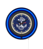 US Naval Academy Black Case Neon Clock
