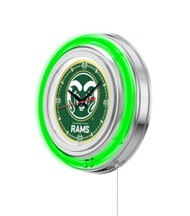 15" Colorado State Rams Neon Clock