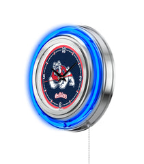 15" Fresno State Neon Clock | Bulldogs Retro Neon Clock