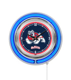 15" Fresno State Neon Clock | Bulldogs Retro Neon Clock