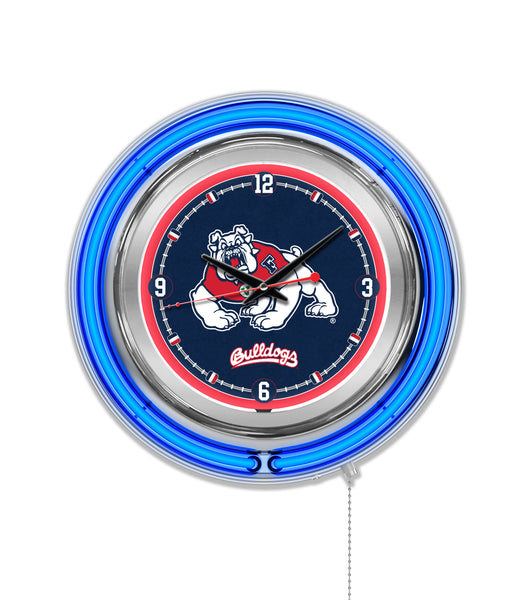15" Fresno State Neon Clock | Bulldogs Retro Neon Clock