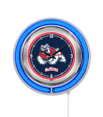 Fresno State University Bulldogs Officially Licensed Logo 15" Neon Clock