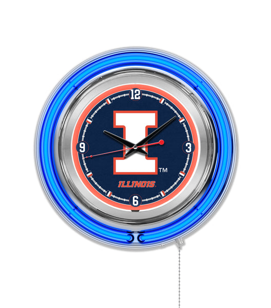 15" Illinois Fighting Illini Neon Clock