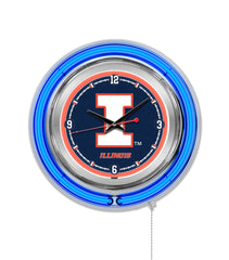 University of Illinois Fighting Illini Officially Licensed Logo 15" Neon Clock