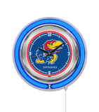 15" Kansas Jayhawks Neon Clock