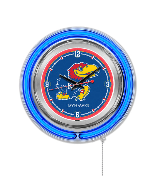 15" Kansas Jayhawks Neon Clock