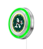 15" Oakland Athletics Neon Clock