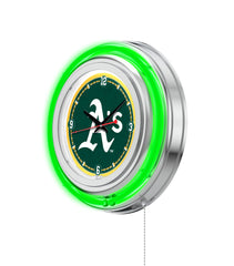 15" Oakland Athletics Neon Clock