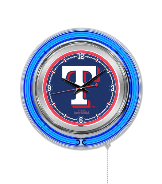 15" Texas Rangers Neon Clock