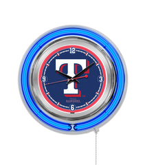15" Texas Rangers Neon Clock