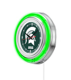 15" Michigan State Spartans Neon Clock