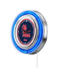 15" Ole Miss Rebels Neon Clock