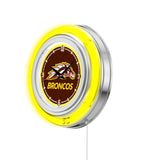 15" Western Michigan Neon Clock | WMU Broncos Retro Neon Clock