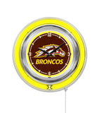 15" Western Michigan Neon Clock | WMU Broncos Retro Neon Clock