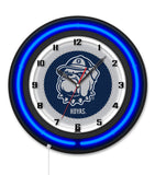 Georgetown University Black Case Neon Clock