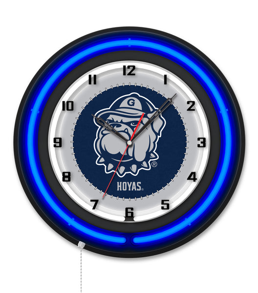 Georgetown University Black Case Neon Clock