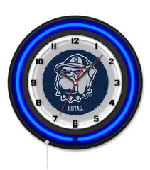 Georgetown University Black Case Neon Clock