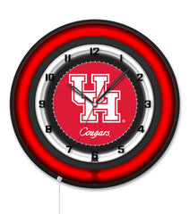 University of Houston Black Case Neon Clock