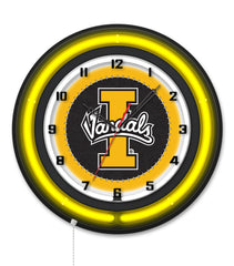 University of Idaho Black Case Neon Clock