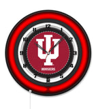 Indiana University Black Case Neon Clock